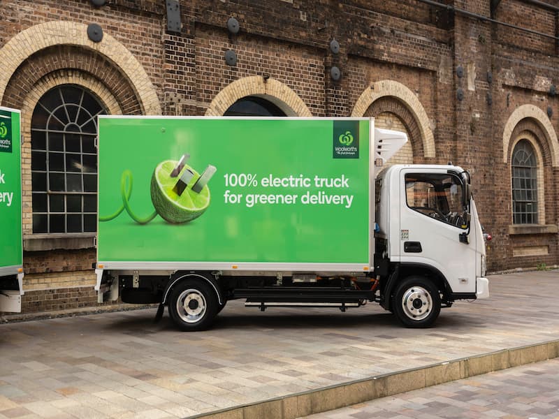 A Woolworths electric truck