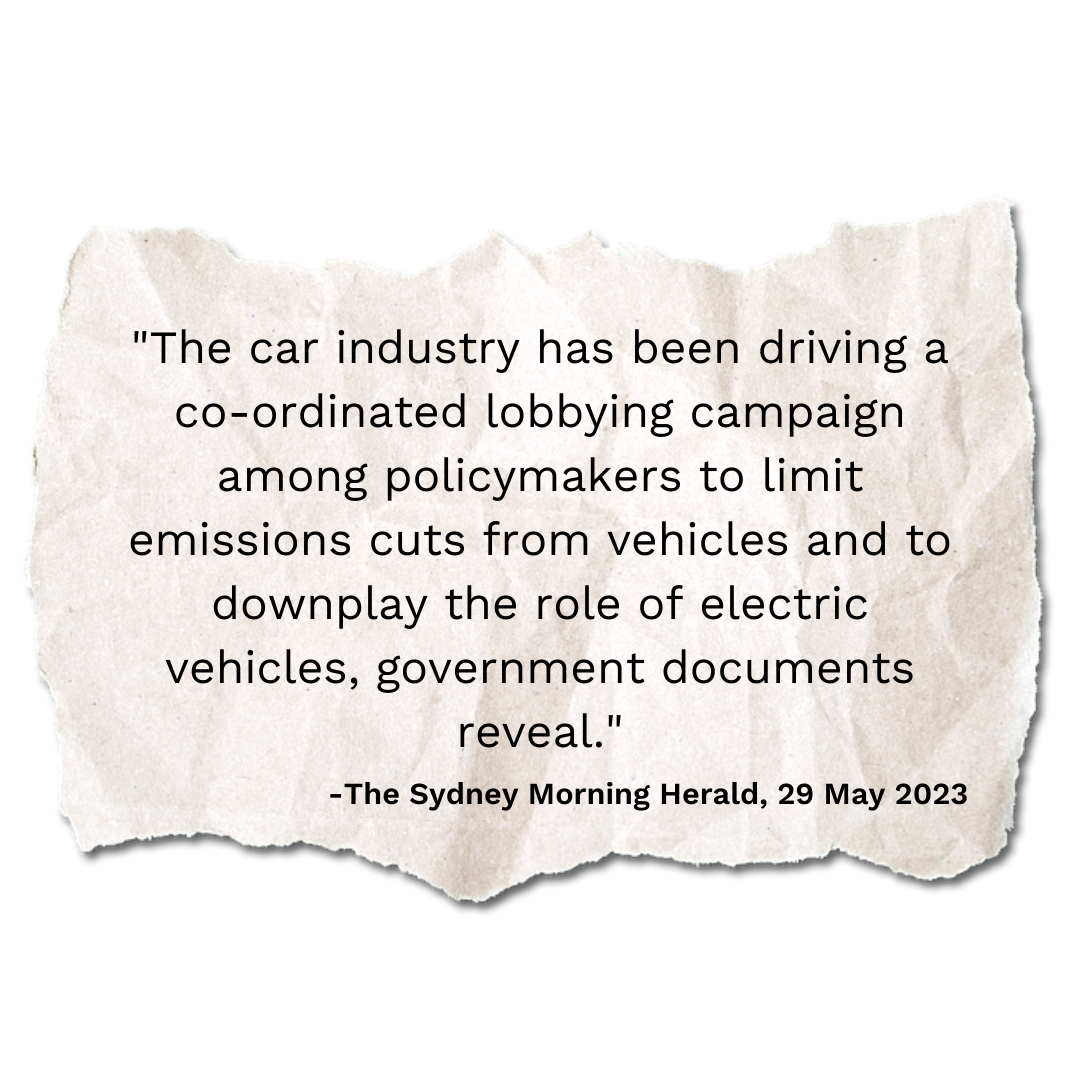 The car industry has been driving a co-ordinated lobbying campaign among policymakers to limit emissions cuts from vehicles and to downplay the role of electric vehicles, government documents reveal.-2
